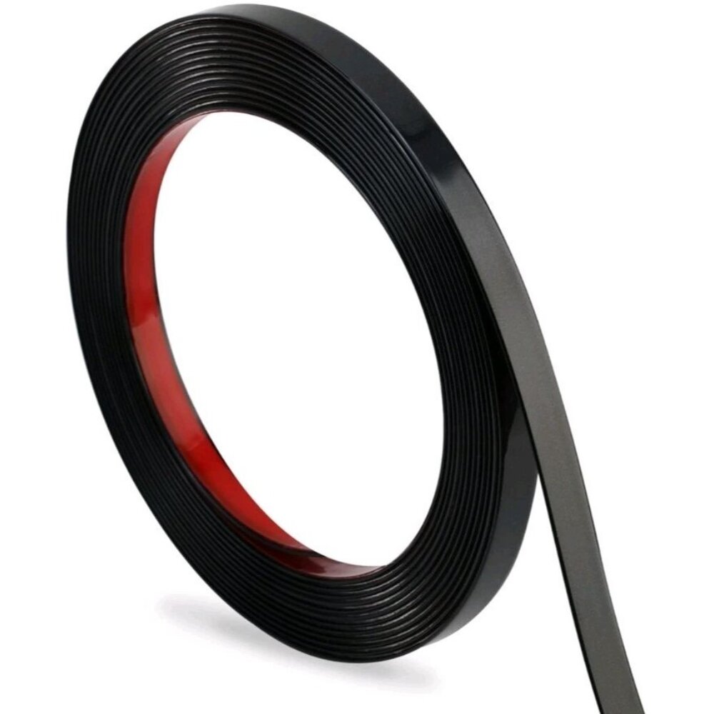 Peel and Stick Wall Molding Trim, Flexible PVC Strip for Mirror, Cabinet (Black)